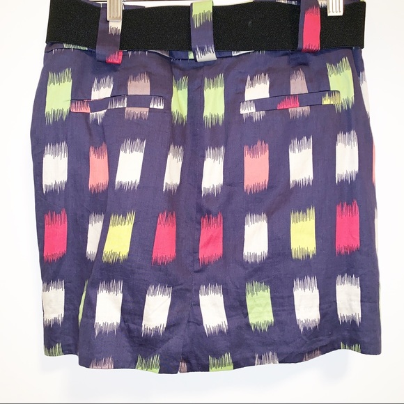 BCBGENERATION Navy Multi-Color Geometric Belt Skir - Picture 5 of 8